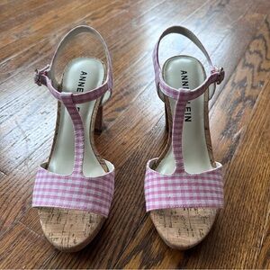 ANNE KLEIN Gingham Heels, Size 6